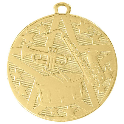 Band Superstar Medal - Gold | Engraved Superstar Band Medallion - 2 Inch Wide Decade Awards
