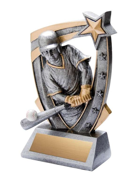 Baseball Trophy, 3D Star Resin | Engraved Baseball Award - 6 Inch Tall Decade Awards