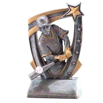 Baseball Trophy, 3D Star Resin | Engraved Baseball Award - 6 Inch Tall Decade Awards