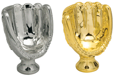 Baseball Full Size Glove Award Trophy - Gold / Silver Decade Awards