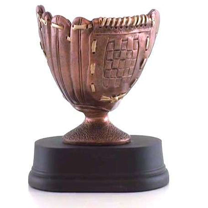 Baseball Glove Trophy | Engraved Baseball Display Award - 5 Inch Tall  Decade Awards