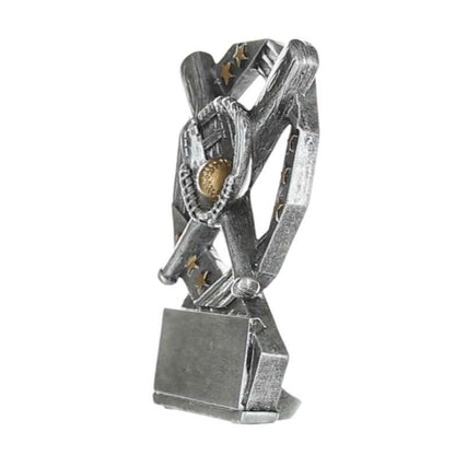 Baseball Hexa Star Trophy | Softball Award - Silver and Gold - 4.75" Decade Awards