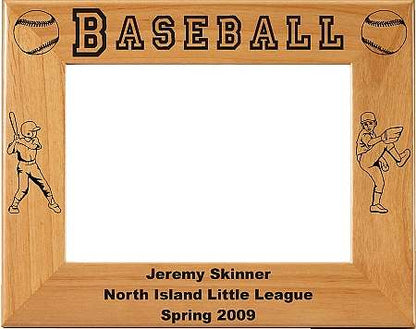 Baseball Picture Frame League, Personalized | Laser Engraved  Wood Frame - 3 Sizes Decade Awards