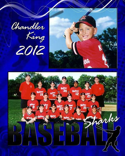 Baseball Memory Mate Plaque 2 - Personalized | Individual & Baseball Team Pictures Plaque - 8" x 10" Decade Awards
