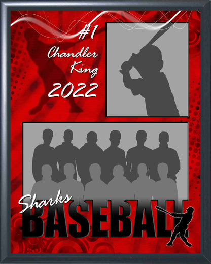 Baseball Memory Mate Plaque 2 - Personalized | Individual & Baseball Team Pictures Plaque - 8" x 10" Decade Awards