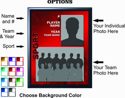 Baseball Memory Mate Plaque 2 - Personalized | Individual & Baseball Team Pictures Plaque - 8" x 10" Decade Awards