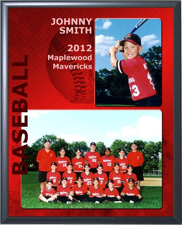 Baseball Memory Mate Plaque - Personalized | Individual & Baseball Team Pictures Plaque - 8" x 10" Decade Awards