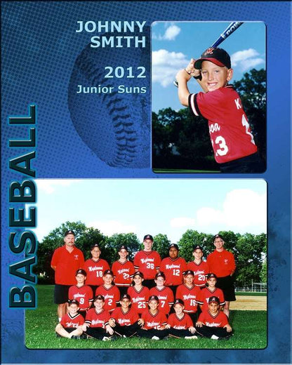 Baseball Memory Mate Plaque - Personalized | Individual & Baseball Team Pictures Plaque - 8" x 10" Decade Awards