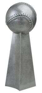 Baseball Silver Tower Trophy | Engraved Softball League Championship Award - 9.5 or 14 Inch Tall Decade Awards