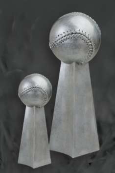 Baseball Silver Tower Trophy | Engraved Softball League Championship Award - 9.5 or 14 Inch Tall Decade Awards