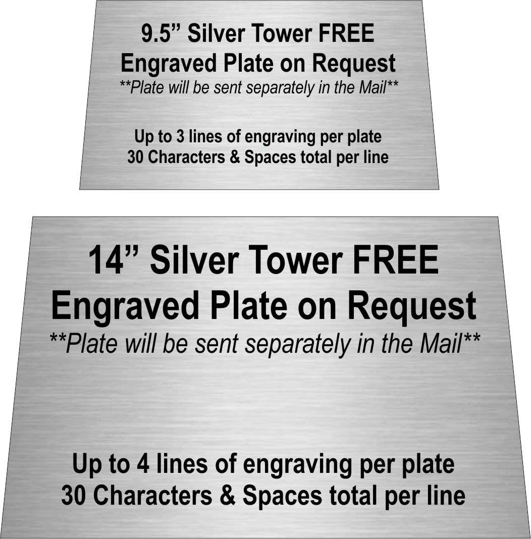 Baseball Silver Tower Trophy | Engraved Softball League Championship Award - 9.5 or 14 Inch Tall Decade Awards