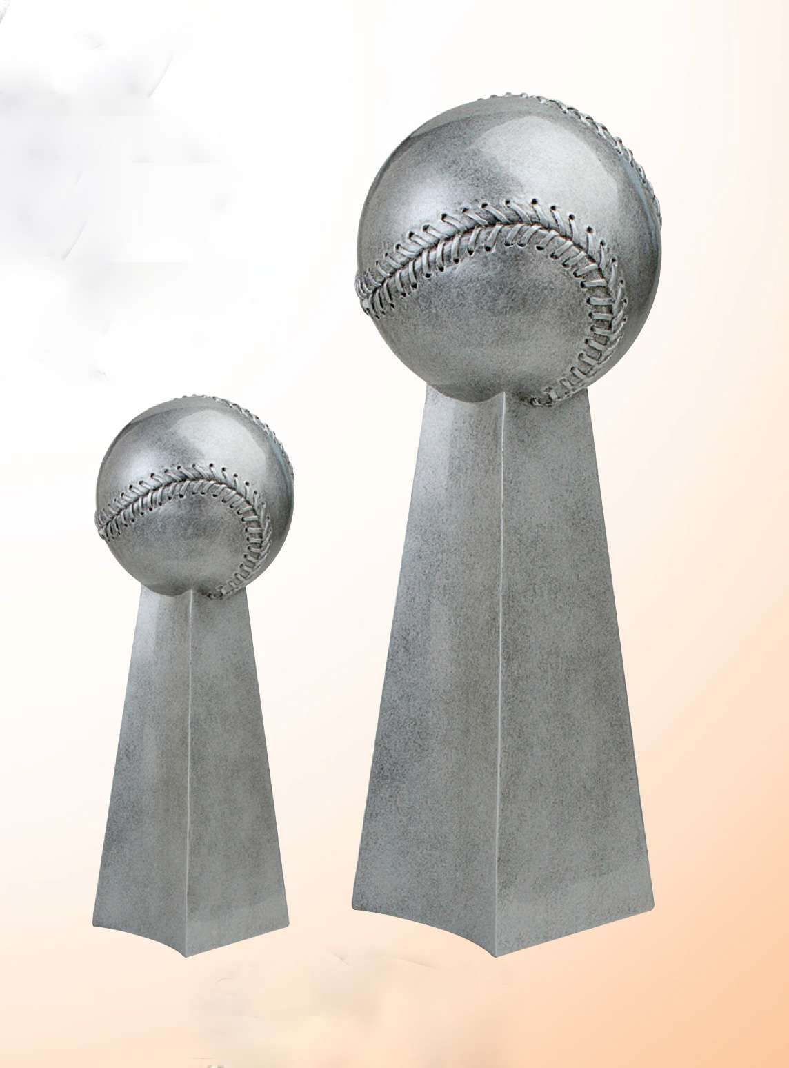 Baseball Silver Tower Trophy | Engraved Softball League Championship Award - 9.5 or 14 Inch Tall Decade Awards
