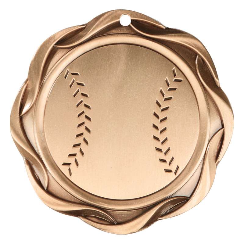 Baseball / Softball Fusion Medal- Gold, Silver or Bronze | Engraved Baseball Baseball / Softball Medallion - 3 Inch Wide Decade Awards