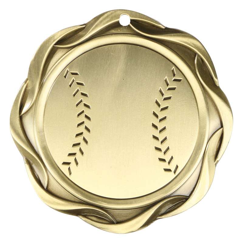 Baseball / Softball Fusion Medal- Gold, Silver or Bronze | Engraved Baseball Baseball / Softball Medallion - 3 Inch Wide Decade Awards