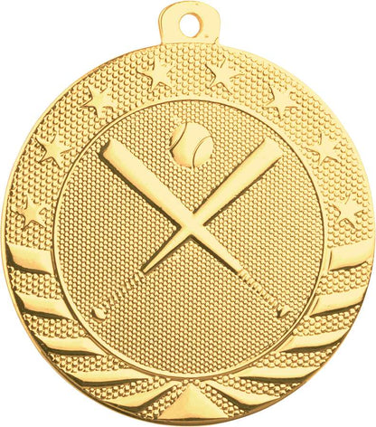Baseball StarBrite Medal - Gold, Silver, Bronze | Engraved StarBrite Softball Medallion - 2 Inch Wide Decade Awards