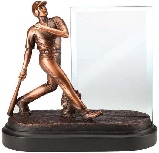 Baseball Award, Hero of the Field Story Glass | Engraved Baseball Sport Hero Award - 7.25 Inch Tall Decade Awards