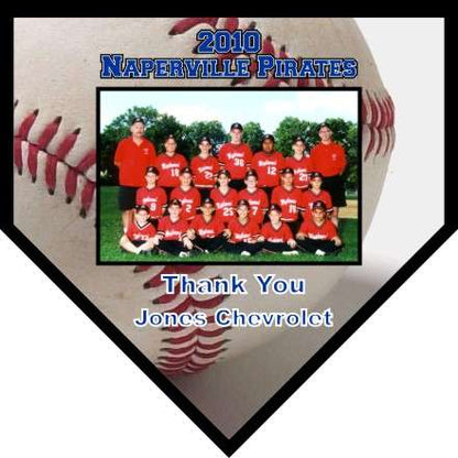 Baseball Team Photo Home Plate Plaque | Personalized Home Plate Picture Plaque - 6" x 6" or 10" x 10" Decade Awards