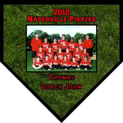 Baseball Team Photo Home Plate Plaque | Personalized Home Plate Picture Plaque - 6" x 6" or 10" x 10" Decade Awards