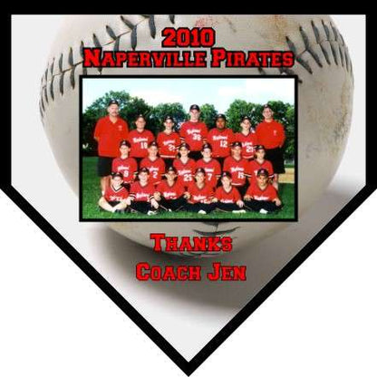 Baseball Team Photo Home Plate Plaque | Personalized Home Plate Picture Plaque - 6" x 6" or 10" x 10" Decade Awards