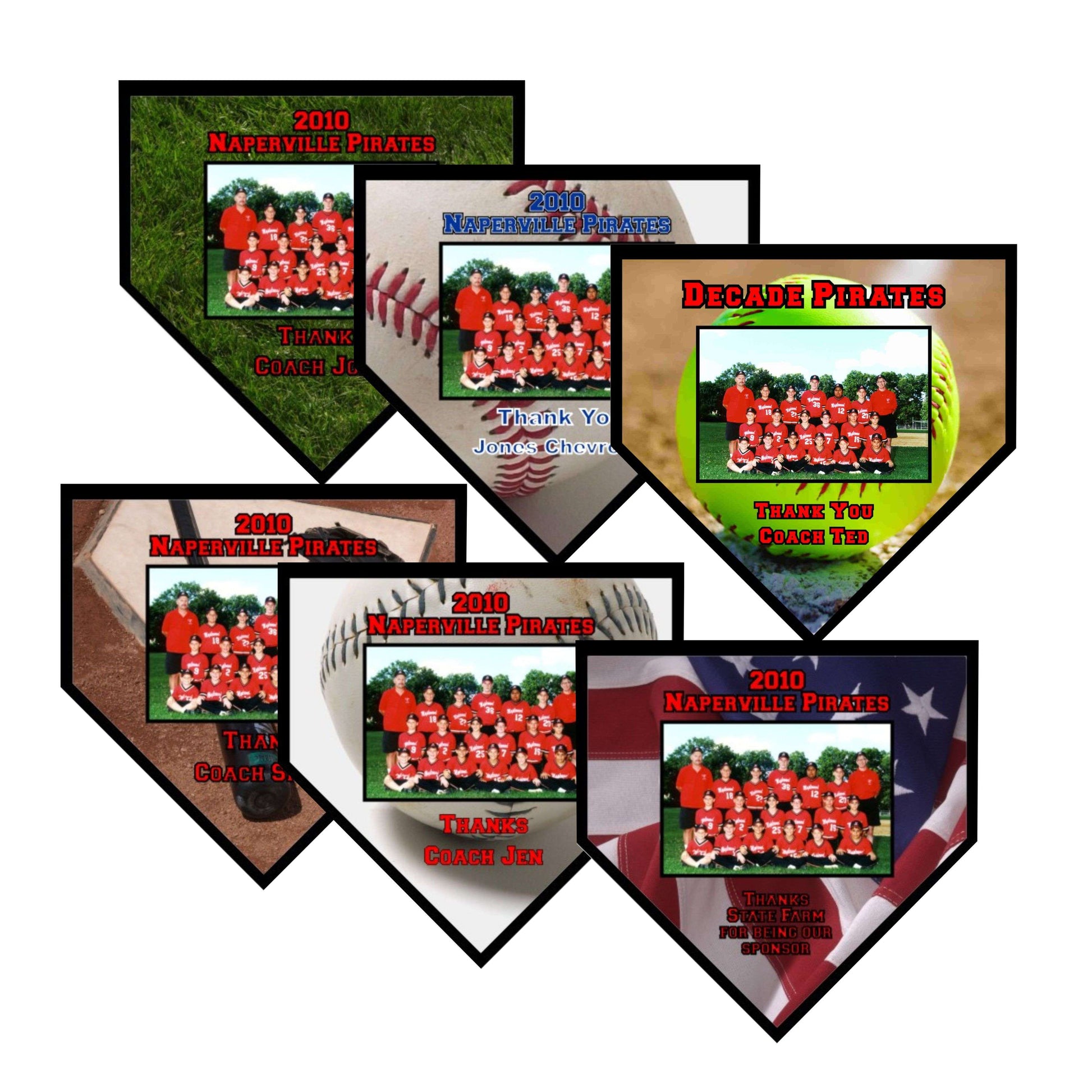 Baseball Team Photo Home Plate Plaque | Personalized Home Plate Picture Plaque - 6" x 6" or 10" x 10" Decade Awards
