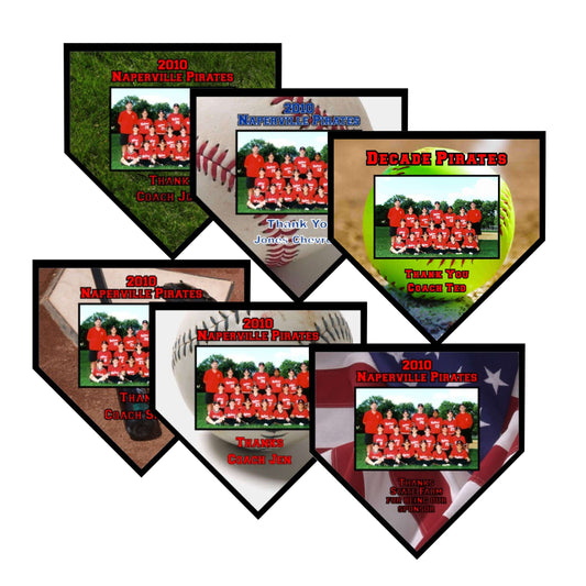 Baseball Team Photo Home Plate Plaque | Personalized Home Plate Picture Plaque - 6" x 6" or 10" x 10" Decade Awards