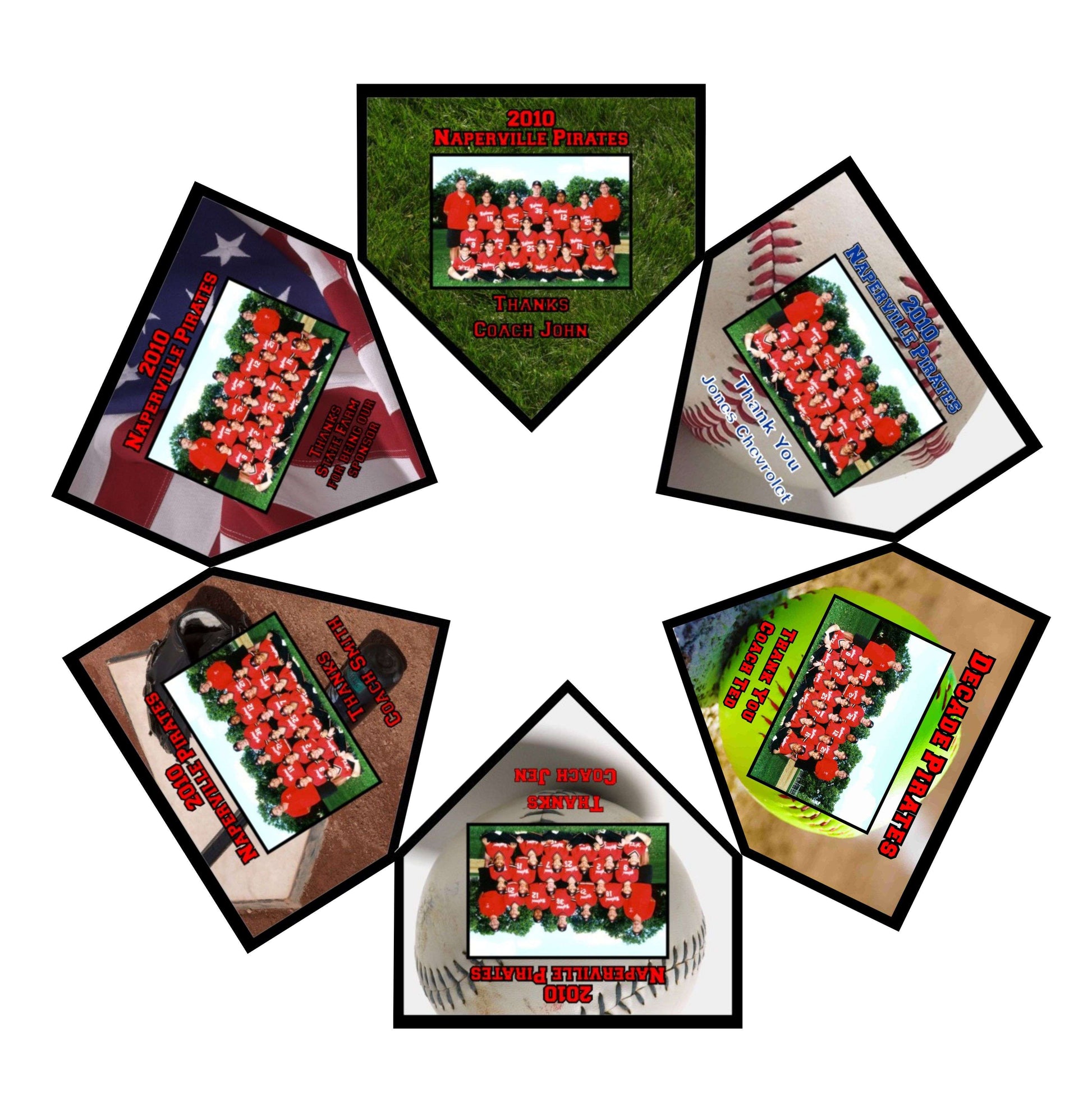 Baseball Team Photo Home Plate Plaque | Personalized Home Plate Picture Plaque - 6" x 6" or 10" x 10" Decade Awards