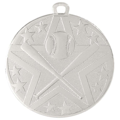 Baseball/Softball Superstar Medal - Gold, Silver, or Bronze | Engraved Superstar Baseball/Softball Medallion - 2 Inch Wide Decade Awards