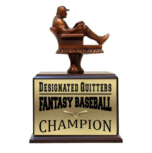 Fantasy Baseball Armchair Perpetual Trophy | Engraved Baseball Fantasy League Perpetual Award - 10.5 Inch Tall Decade Awards