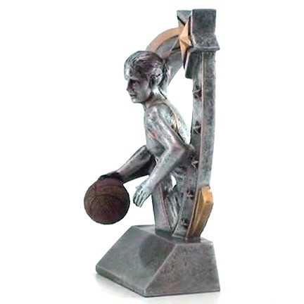 Basketball Trophy, 3D Star Resin – Male or Female | Engraved Basketball Award - 6 Inch Tall Decade Awards