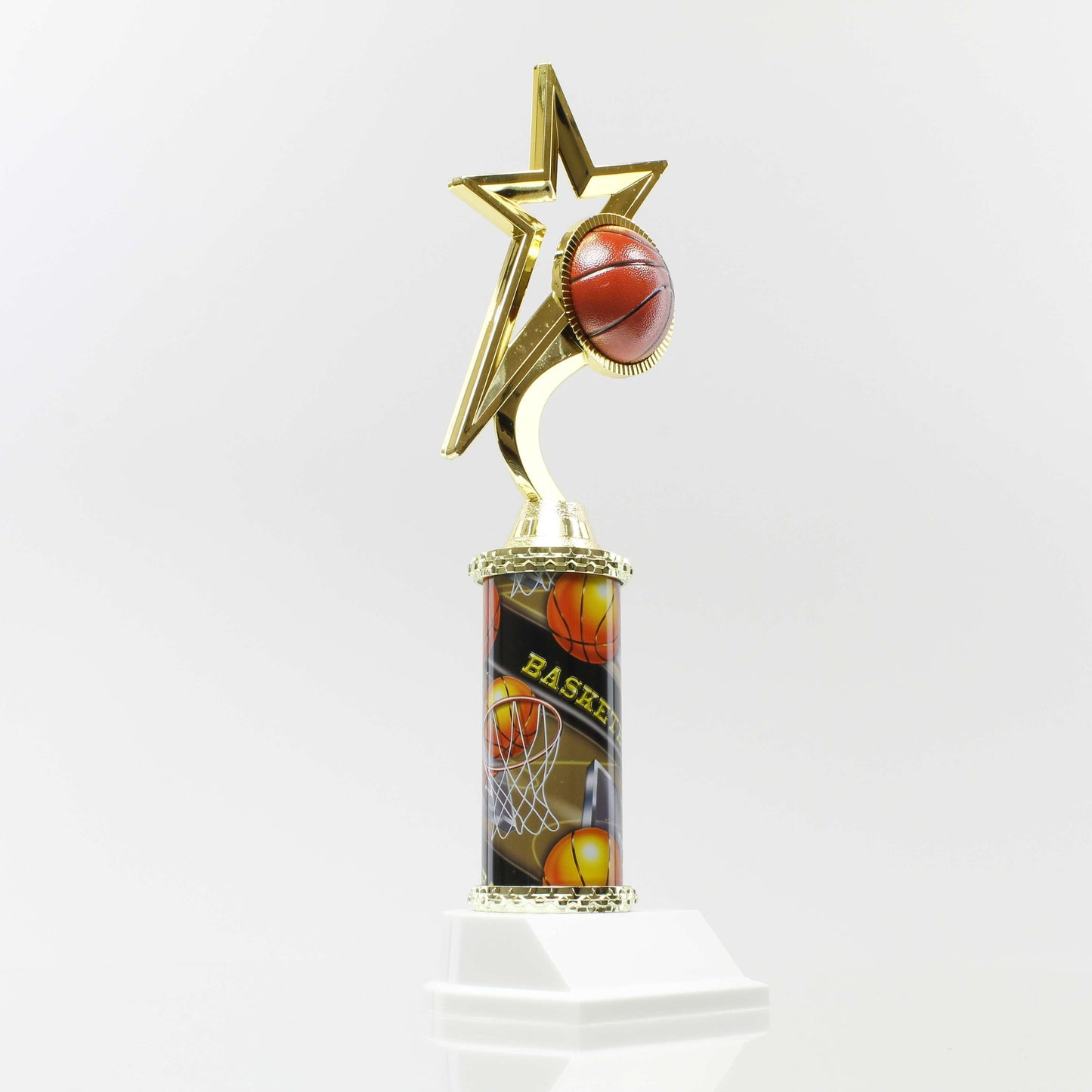 Basketball Column Trophy | Engraved Basketball Award - 12" Decade Awards