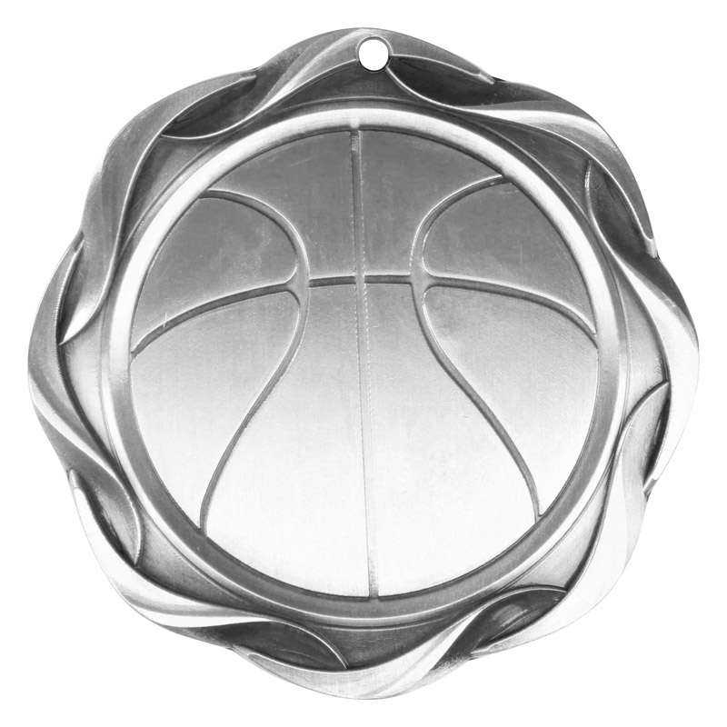 Basketball Fusion Medal- Gold, Silver or Bronze | Engraved Basketball Medallion - 3 Inch Wide Decade Awards
