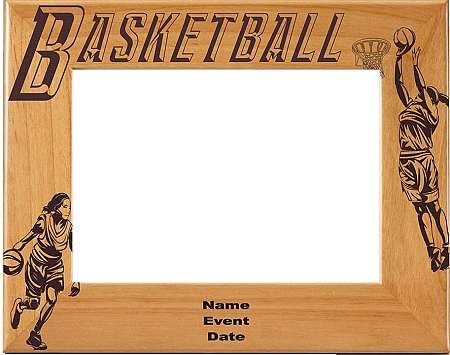 Basketball Picture Frame, Personalized - Female | Laser Engraved  Wood Frame - 3 sizes Decade Awards