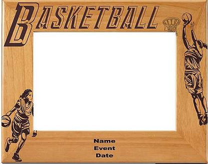 Basketball Picture Frame, Personalized - Female | Laser Engraved  Wood Frame - 3 sizes Decade Awards