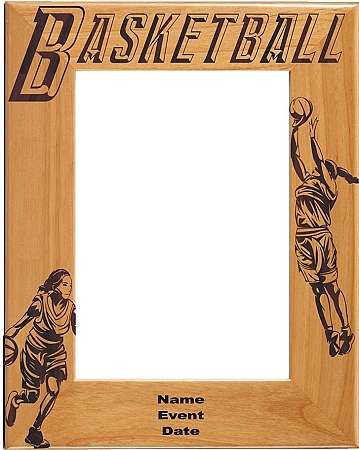 Basketball Picture Frame, Personalized - Female | Laser Engraved  Wood Frame - 3 sizes Decade Awards