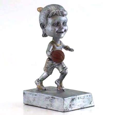 Basketball "Rock 'n Bop" Bobblehead Trophy - Male / Female Decade Awards