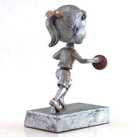 Basketball "Rock 'n Bop" Bobblehead Trophy - Male / Female Decade Awards
