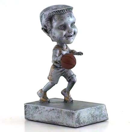 Basketball "Rock 'n Bop" Bobblehead Trophy - Male / Female Decade Awards
