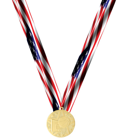 Basketball Superstar Medal - Gold, Silver, or Bronze | Engraved Superstar Basketball Medallion - 2 Inch Wide Decade Awards