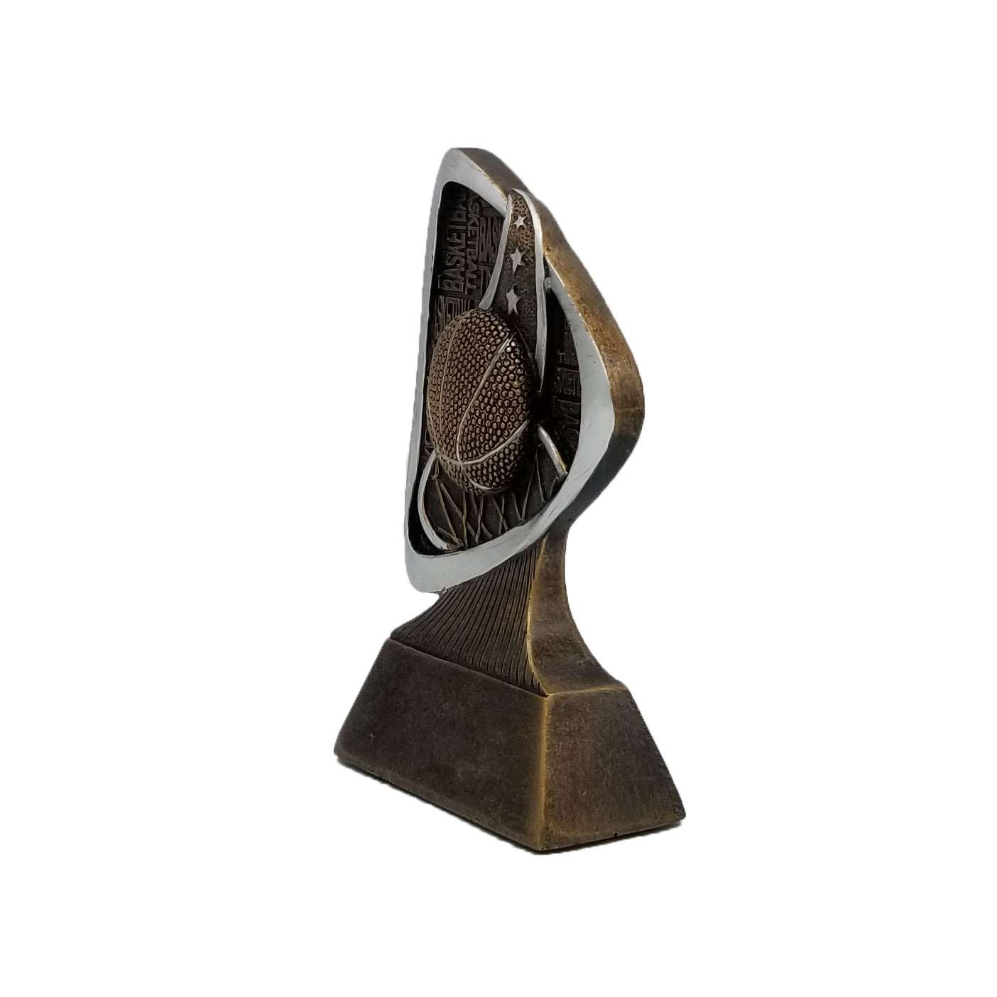 Basketball Triad Resin Trophy | Engraved Basketball Award 5.5" Decade Awards