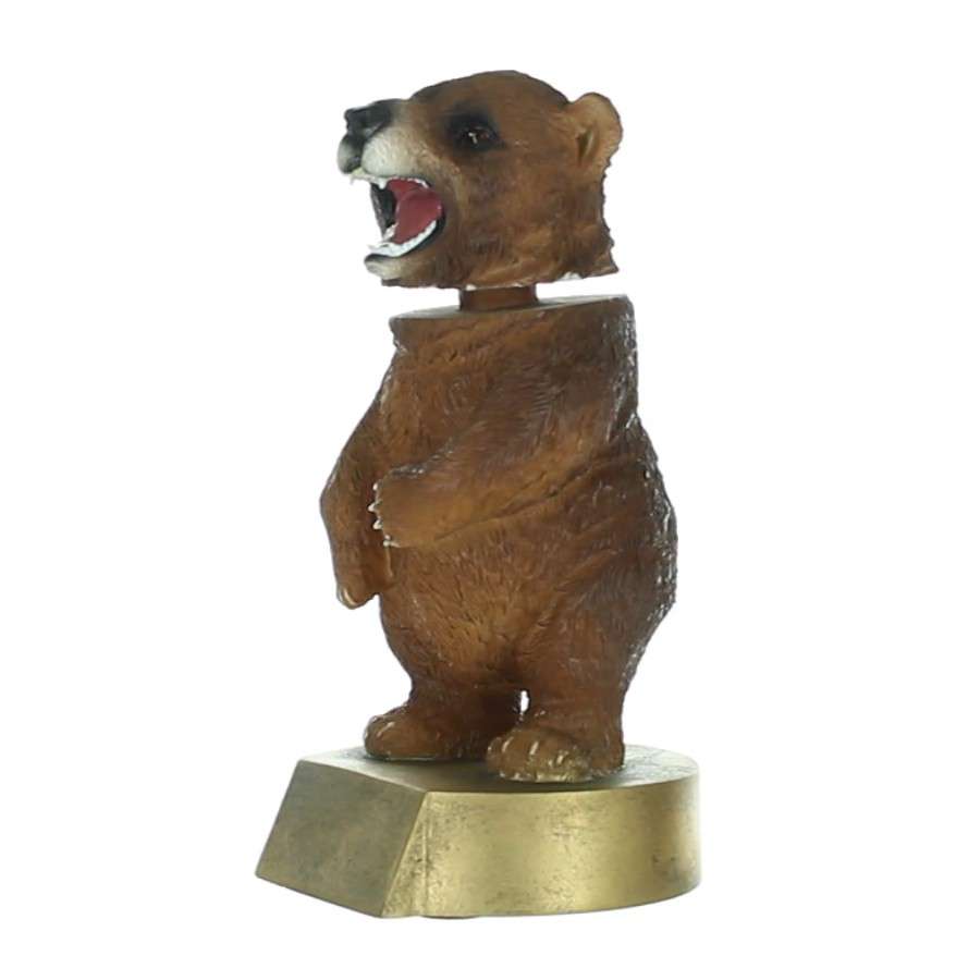 Bear Mascot Bobblehead Trophy | Engraved Grizzly Award - 6 Inch Tall Decade Awards