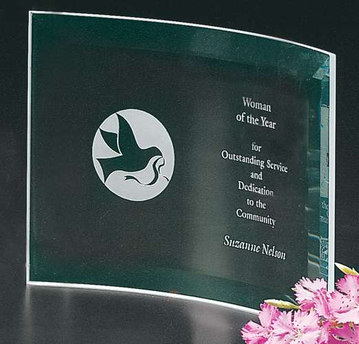 Belmont Crescent Corporate Award | Engraved Crystal Plaque - 7", 8", 9" or 10" Decade Awards
