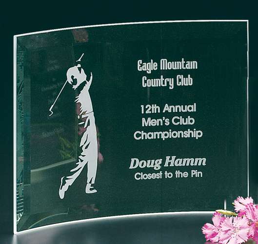 Belmont Crescent Corporate Award | Engraved Crystal Plaque - 7", 8", 9" or 10" Decade Awards