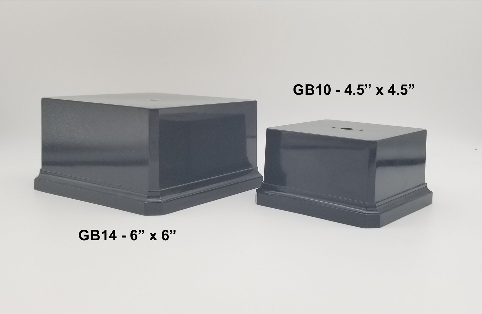 Black Gloss Weighted Plastic Trophy Base - 4.5" x 4.5" Decade Awards