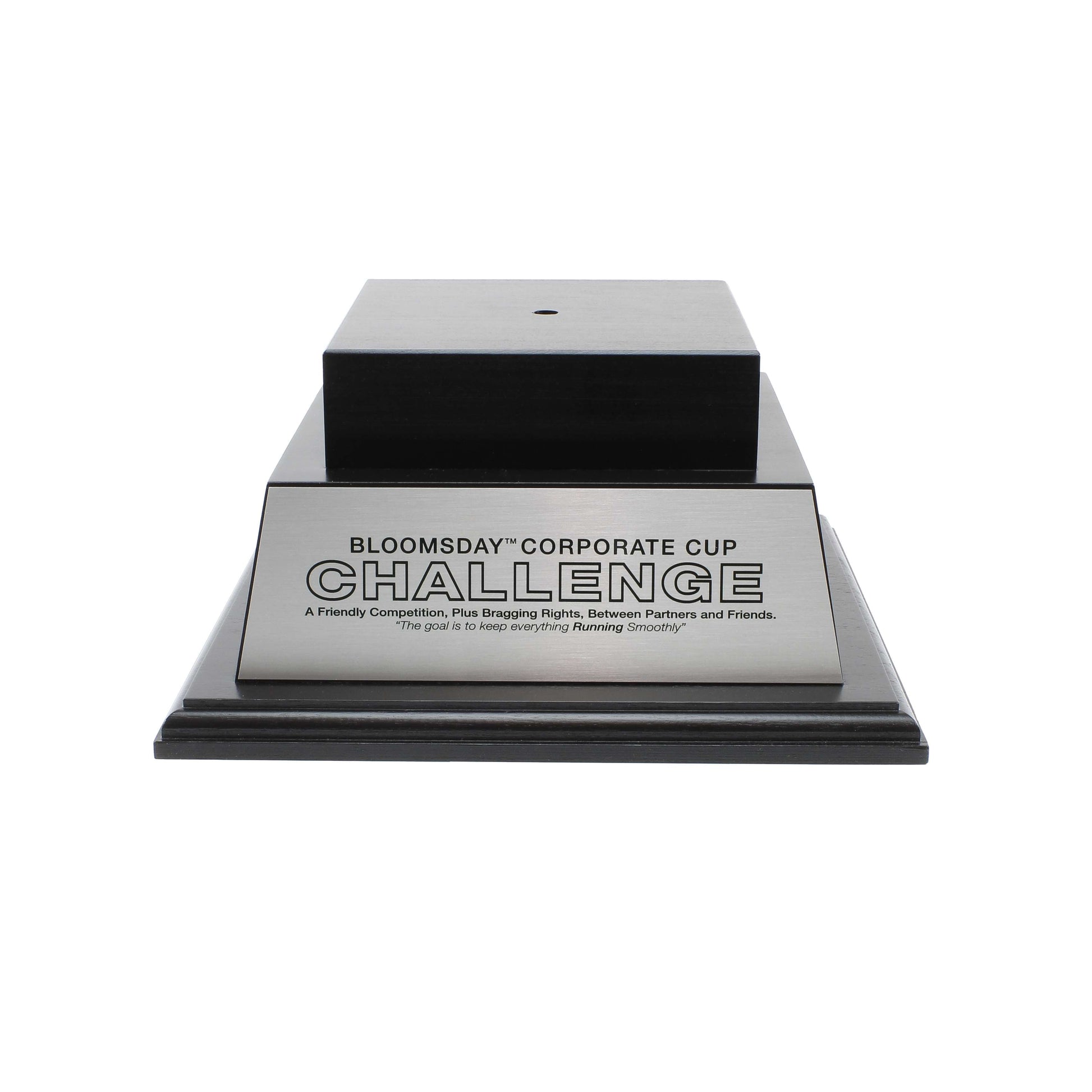 Black Perpetual Base | Engraved 2 Tier Base - 10.5 Inch Wide x 5.25 Inch Tall Decade Awards