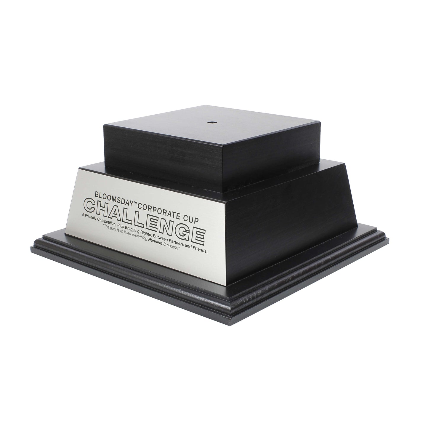 Black Perpetual Base | Engraved 2 Tier Base - 10.5 Inch Wide x 5.25 Inch Tall Decade Awards
