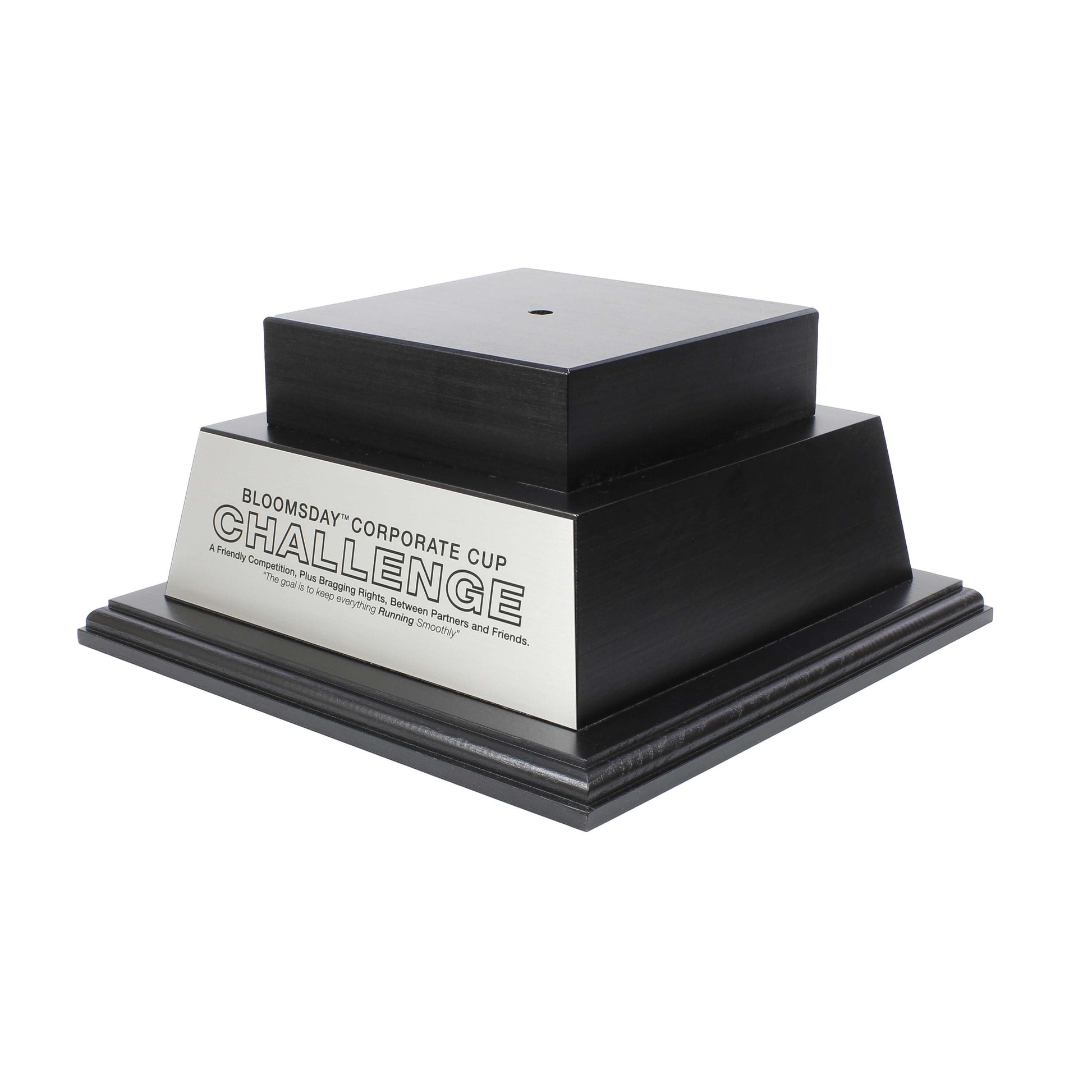 Black Perpetual Base | Engraved 2 Tier Base - 10.5 Inch Wide x 5.25 Inch Tall Decade Awards