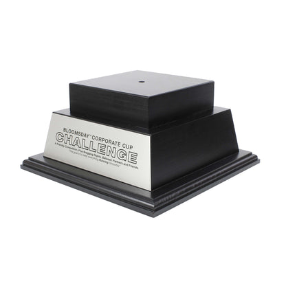 Black Perpetual Base | Engraved 2 Tier Base - 10.5 Inch Wide x 5.25 Inch Tall Decade Awards