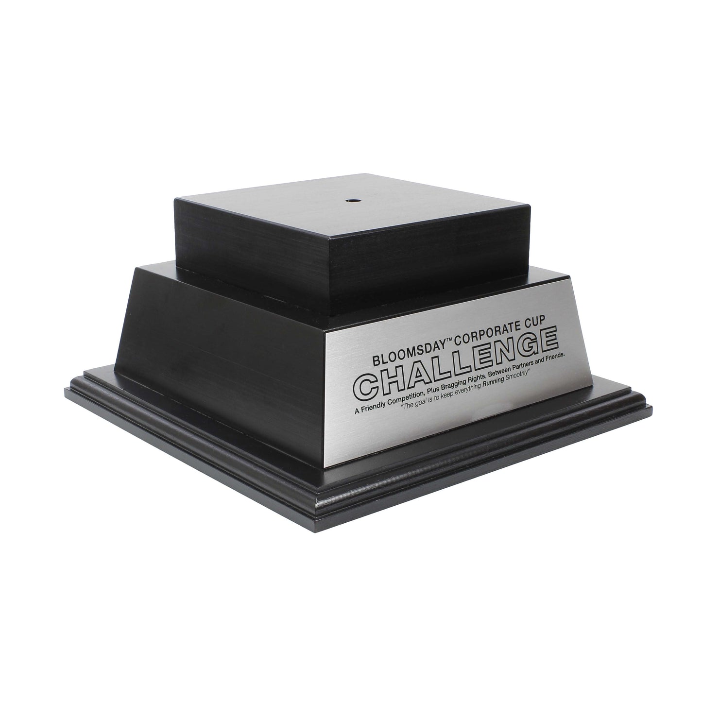 Black Perpetual Base | Engraved 2 Tier Base - 10.5 Inch Wide x 5.25 Inch Tall Decade Awards