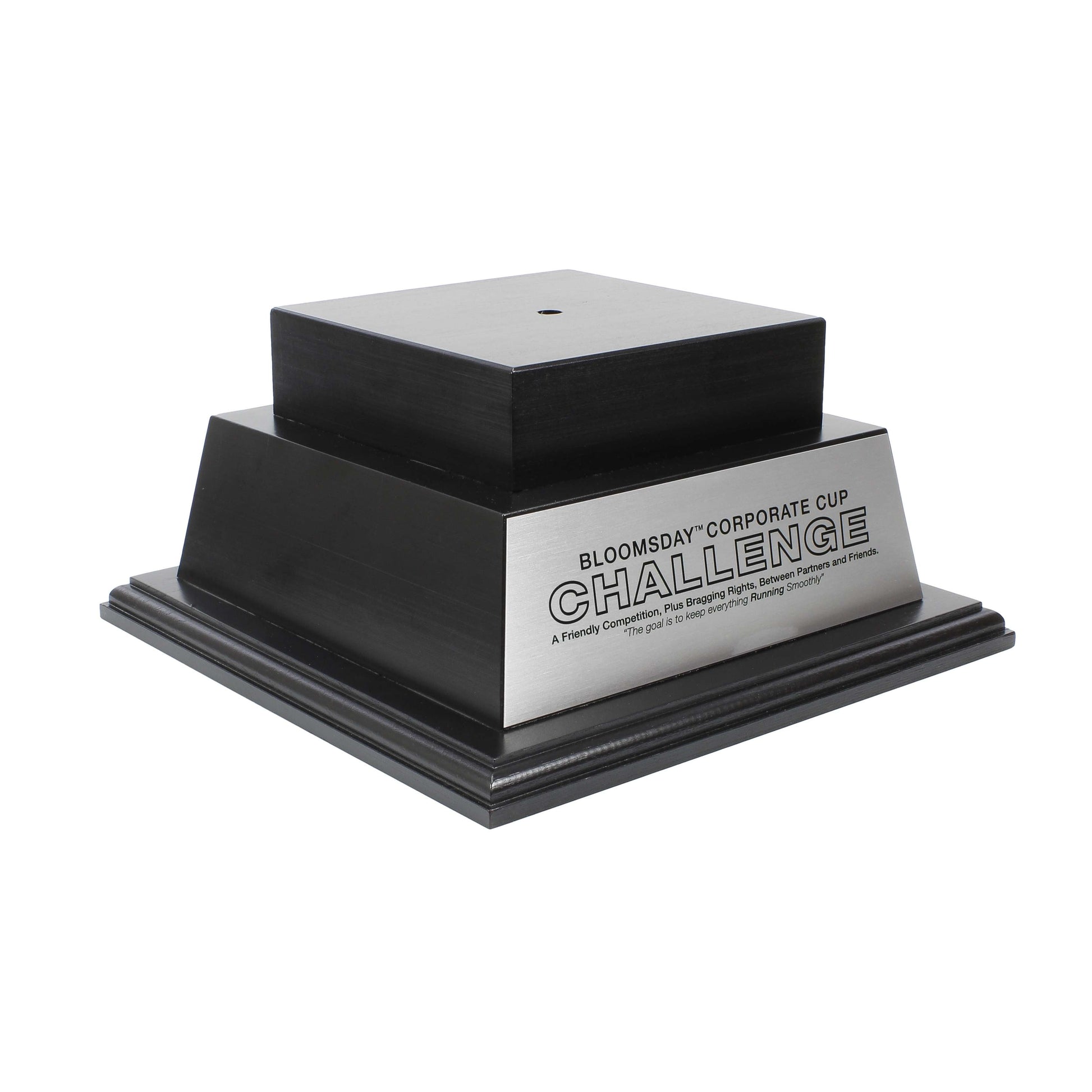 Black Perpetual Base | Engraved 2 Tier Base - 10.5 Inch Wide x 5.25 Inch Tall Decade Awards