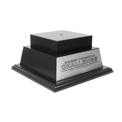 Black Perpetual Base | Engraved 2 Tier Base - 10.5 Inch Wide x 5.25 Inch Tall Decade Awards